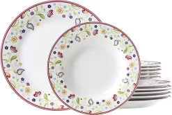 Flirt By R&B 17977 'Doppio Shanti' Tafelservice, Bunt/weiß, 12-teilig (1 Set)