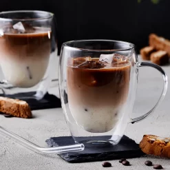 GRÄWE Doppelwandige Latte Macchiato-Thermogläser Mit Henkel, 350 Ml, 2er Set -Küchenbedarf Geschäft 09b90851b30ad6afc4bfa09d690b93b5