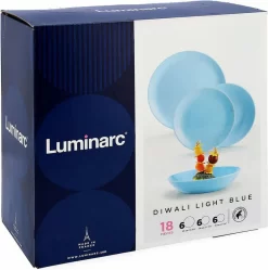 Tafelservice Diwali Light Blue Hellblau 18-teilig LUMINARC Hartglasgeschirr Geschirrset Tafelset Essservice Geschirr -Küchenbedarf Geschäft 1502a17899916c9360616597e9437bd0