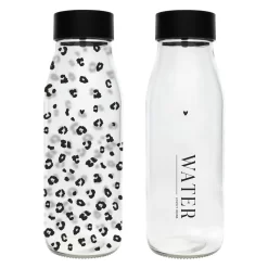 2er Set Karaffe Mit Deckel LEO + WATER H. 26cm 1000ml Glas Bastion Collections