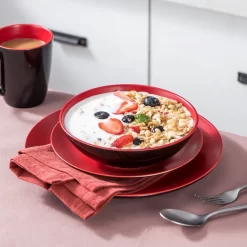 Vancasso Tafelservice Steinzeug, Allegro 16 Teiliges Essgeschirr Kombiservice, Handbemaltes Geschirrset Für 4 Personen, Vintage Rot -Küchenbedarf Geschäft 1b83342f95e6ac927fdabdaa7d543ab2