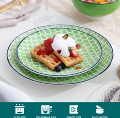 Vancasso Macaron Porzellan Kombiservice, 16 Teilig Geschirrset, Mit Je 4 Speiseteller, Dessertteller, Müslischalen Und Kaffeebecher Für 4 Personen -Küchenbedarf Geschäft 1b9d968369a31bbcd6d35466c116bee0