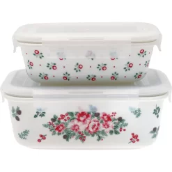 Greengate Dosen CHARLINE Weiß Mit Deckel 2er Set Vorratsdosen Aufbewahrungsdosen