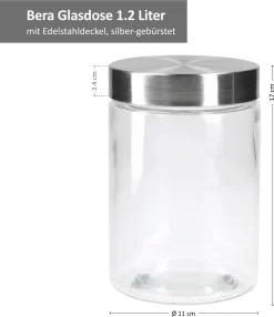 6tlg. Set Vorratsdosen Bera - 2x 800ml + 2x 1,2L + 2x 1,7L -Küchenbedarf Geschäft 341f235b70c1cfd424db7f4456ac049c