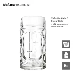 6er Set Maßkrug 0,5L Geeicht Halber Liter Bierkrug Bierglas Perfekt Geeignet Für Gastronomie -Küchenbedarf Geschäft 3da49adcc7eb0c80c0ea82c338880c1d