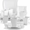 MALACASA, Serie Flora, 18 Tlg . Set Cremeweiß Porzellan Kaffeeservice Geschirrset Mit Je 6 Kuchenteller, 6 Tasse 220ml, 6 Untertasse Für 6 Personen -Küchenbedarf Geschäft 4932c30e3baf3b47e7166961eaafa4ce