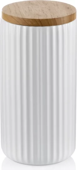 Kela Vorratsdose 1 Liter Keramik Behälter Mailin Aus Keramik Mit Holzdeckel