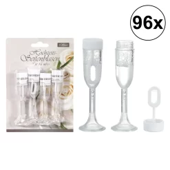 96er Set Hochzeit Seifenblasen "Sektglas", 4er Set