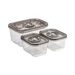 Caso Vakuum-Frischebehälter 3er Set - Für Platzsparende Aufbewahrung (1er Pack) -Küchenbedarf Geschäft 736e0d2bf79169a9fdea0ccfe270f938