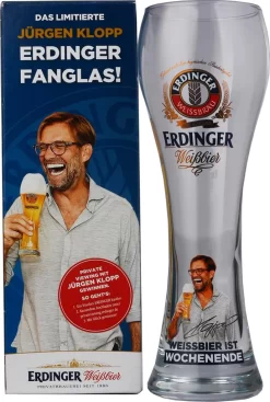 Erdinger Weizenbierglas Jürgen Klopp Limitierte Edition 0,5L