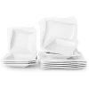 MALACASA, Serie Amparo, Cremeweiß Porzellan Tafelservice 12 Tlg. Set Speiseteller Und Suppenteller Geschirrset Für 6 Personen -Küchenbedarf Geschäft 81f12d441ea722e3f3bde3c13c18bacb