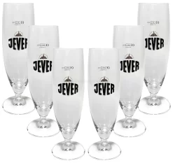 Jever Bierglas Bierpokal Glas Gläser-Set - 6x Pilstulpen 0,3l Geeicht