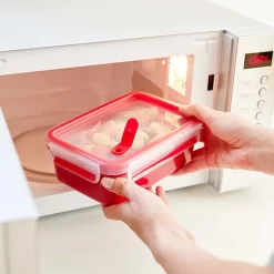 Emsa Mikrowellendose CLIP & MICRO 1,2 Liter Mit Einsätzen Transparent / Rot -Küchenbedarf Geschäft 9fc02df4fa0fdc8249228372ff63d82b