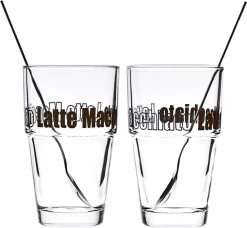 Leonardo Latte Macchiatto Becher 'Solo LM' Mit Löffel, 400ml, Ø 8,5 X 14,7cm (4er Set) -Küchenbedarf Geschäft a342d7753619314b1a58ebcb16f184bf