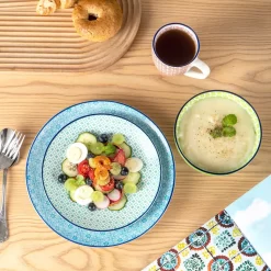 Vancasso Macaron Porzellan Kombiservice, 16 Teilig Geschirrset, Mit Je 4 Speiseteller, Dessertteller, Müslischalen Und Kaffeebecher Für 4 Personen -Küchenbedarf Geschäft ac53e93b2a41f7c730c983a6ded852a8