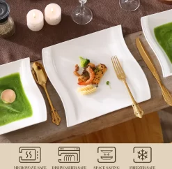 MALACASA, Serie Flora, 18 Tlg . Set Cremeweiß Porzellan Kaffeeservice Geschirrset Mit Je 6 Kuchenteller, 6 Tasse 220ml, 6 Untertasse Für 6 Personen -Küchenbedarf Geschäft b3b2b99cd45d8f578676a947155df92b