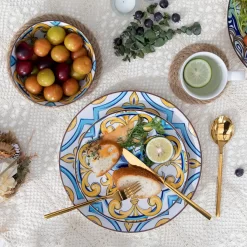 Vancasso Tafelservice Porzellan, JASMIN 16 Teiliges Essgeschirr Kombiservice, Handbemaltes Geschirrset Für 4 Personen, Böhmischer Stil -Küchenbedarf Geschäft d1986aa67f0cf6c74a39114f97f0ce74