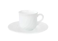 EBRO Kaffeeservice, 18tlg., Tassen + Dessertteller + Untertasse, Weiß, Opal-Hartglas -Küchenbedarf Geschäft ddb23e426ec18f5d8831d16ca3b2710e