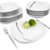 Sänger SÄNGER Porzellan Geschirrset Bilgola Black Lines, Tafelservice 18 Teilig Für 6 Personen -Küchenbedarf Geschäft ddb52590f6ba5cc3e08eee39612f6689