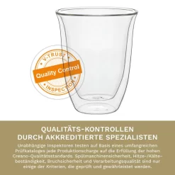 Creano Doppelwandige Gläser 250ml „DG-V“, 4er Set, Thermoglas Doppelwandig Aus Borosilikatglas, Kaffeegläser, Teegläser, Latte Gläser, Doppelwandgläser -Küchenbedarf Geschäft e85207c31930001cba1fe1124834b375 1