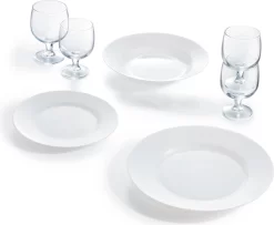 Tellerset Tafelservice Geschirrset 6 Personen 18 Tlg. Glas Luminarc Weiß Glatt -Küchenbedarf Geschäft e8e9b72546af597f36ab1d8075fd9691