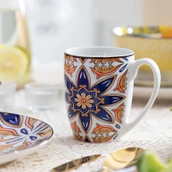 Vancasso Tafelservice Porzellan, JASMIN 16 Teiliges Essgeschirr Kombiservice, Handbemaltes Geschirrset Für 4 Personen, Böhmischer Stil -Küchenbedarf Geschäft e9f801ad69f3264e323646cf99f1a8ca