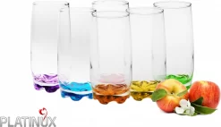 Trinkgläser Aus Glas 350ml (max.390ml) Set 6 Teilig Bunter Boden Wassergläser Saftgläser -Küchenbedarf Geschäft f089780ef5ef9569cd9434d05cc5dc92
