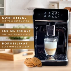 Felino® Latte Macchiato Gläser Doppelwandige Thermogläser Set [6 Stück] [350 Ml] Glas Tassen Groß Für Cappuccino, Kaffee, Espresso -Küchenbedarf Geschäft f3ebb0c14fe337697fea79a70218e8ec